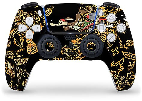 Head Case Designs Offizielle Looney Tunes Wile E. Coyote Graphics Und Charaktere Vinyl Frontplatte Haut Gaming Aufkleber Abziehbild Abdeckung kompatibel mit Sony PlayStation 5 PS5 DualSense Controller