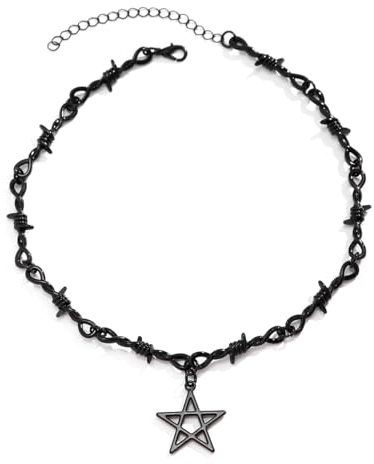 Wedity Schwarze Kreuz Halskette Gothic Layered Sterne Mond Halsketten Halloween Schmuck für Frauen und Mädchen (Schwarz A)