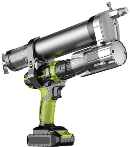 YHUEGH 2 in1 Cordless Grease Gun Electric Drill, Transform an Impact Driver or Drill into a Battery Operated Grease Gun, with Adapter Accessories Kit, 2 Battery and Carrying Case