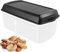 NBVNBV Brotkasten, Smart Brotbox mit Trenner und Bread Deckel Schwarz, Lebensmittelecht Brot Aufbewahrungsbox Länger Frisch Brotaufbewahrung - 32cm*17.5cm*15 cm (Rechteckig)