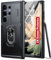 AMILIFECASES For Samsung Galaxy S24 Ultra Case,[Built-in Slide Camera Cover & Rotatable Kickstand][2* Screen Protectors] Military Grade Shockproof Anti-Scratch Samsung S24 Ultra 5G Case - Black