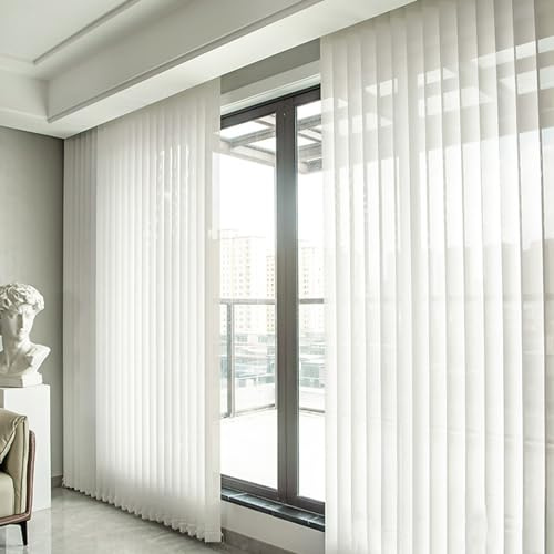FENGSHOUU Lamellenanlage - Lamellenvorhang - Vertikaljalousie,Verdunkelungsjalousie,Sonnenschutz und Wärmedämmung,für Wohnzimmer Schlafzimmer Büro Balkon,Anpassbar,Breite×Höhe (140cm x 130cm)
