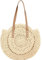Muteitt Strohhandtaschen Für Damen, Handgewebt, Rund, Strohtaschen, Natürlicher Chic, Große Sommer-Strandtasche, Umhängetasche, Böhmische Umhängetasche