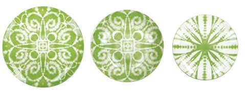 BRANDANI Batik Servizio Tavola Piatti Set 18 Pezzi Verde Porcellana