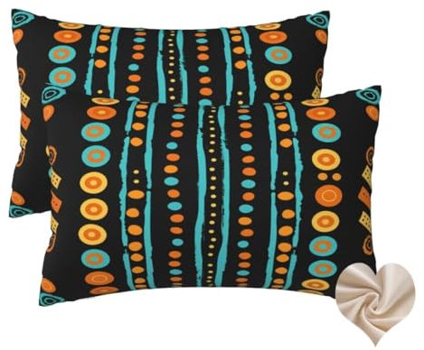 2er Set Kissenbezug 70x50 cm Kissen Boho Dekokissen, Rechteckig Kissenbezug Indisch Kissenbezüge Sofakissen, Weicher Pillow Cover Kissenhülle Zierkissen für Bett Couch Aesthetic Room Decor -hs28