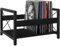 ELITEROO Vinyl Record Holder, Wooden Record Crate Fits 7” -12” Records, Vinyl Shelf Holds up to 50-100 Albums, DVDs, CDs or Files Wood Book Storage Stand Desktop Organizer Box (Black)
