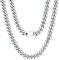 U7 Ketten für Männer Halsketten Herren Schicke Panzerkette Miami Kubanisch Ketten 7mm Gliederkette Silber Halsreif Kette Edelstahlkette Miami Metallkette Halsschmuck Modeschmuck für Ehemann
