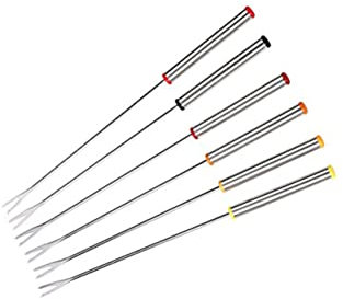 Amosfun 6st Fondue-sticks Stock -zahnstocher Käsefondue Hot Dog Smores Spieße Essenssticks Geröstete Marshmallows Käse Grillen Marshmallow-röststäbchen Fondue-spieße