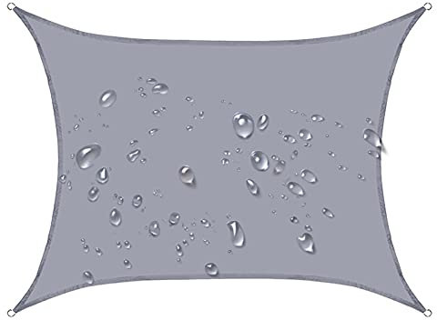 Tenda parasole rettangolare, resistente, 3 x 4 m, impermeabile, protezione dai raggi UV, per patio, giardino, prato, tenda da sole, riparo, copertura resistente e durevole, ideale per protezione