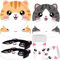 Platos con forma de gato, Vajilla De Fiesta De Cumpleaños De Gato, Juego de Suministros para Decoraciones de Fiestas de Gatos, 50PCS decoración de fiesta platos, servilletas, vasos de papel,10 persona