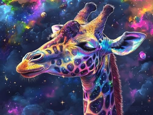 Giraffe Diamond Painting kinder, DIY 5D Diamant Painting Fantasie Diamond Painting Bilder, Diamant Kunst Malerei Stickerei Set Kreuzstich Bilder für Home Wand Dekor, Mädchen Geschenke 100x120cm