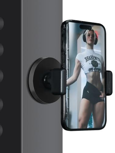 Lupholue Magnetische Handyhalterung fürs Fitnessstudio mit 360°-Kugelkopfarm, freihändige Handyhalterung mit Magnetfuß für den Kühlschrank mit Fitnessgeräten, kompatibel mit 4,7-6,5 Zoll-Smartphones