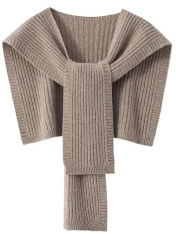 Multifunktionaler Schal Mit äRmeln Gestrickter Schal aus Kunstkaschmir for den Sommer, Klimaanlage, gefälschter Kragen, Nackenschutz, Schal, Sonnenschutz, Schal in Topform FüR Frauen MäDchen(Camel)