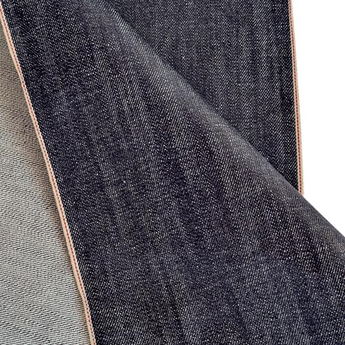 Selvedge Denim, Bio-Jeansstoff, RAW DENIM, indigoblau (15 oz), Breite: ca. 78 cm, Meterware per 0,5 m