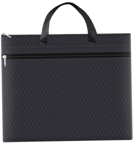 Pochette de Document A3, Sac en Tissu Oxford Étanche avec Doublure, Mallette Fourre-Tout pour Transport de Fichiers et Documents