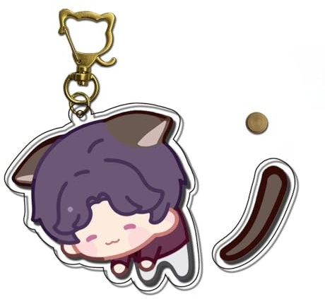 FEIDIAO Love & Deep Space Schlüsselanhänger Deepspace Charakter Xavier Anhänger Acryl Schlüsselring Rafayel Zayne Sylus Figur Schlüssel Tasche Dekor Anhänger (D)