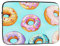 Donut Pattern Laptop Sleeve 17 Inch Shockproof Protective Notebook Sleeve Travel Laptop Bag for Men Women Blue Pink White