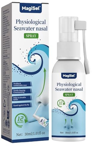 Meerwasser Schnupfenspray, Meerwasser Nasendusche, Meerwasser Nasenspray, Liquid Nasensprühgel, Meerwasser abschwellendes Nasenspray, reinigt und erfrischt die verstopfte Nase 30 ml