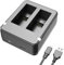 REFLEX CAMERA Dual Battery Charger Compatible with Go Pro Hero 13/12/11/10/9 | 2-Slot Fast Charging Dock with Micro-USB Cable | Portable Charger with LED Indicators & Safety Protection
