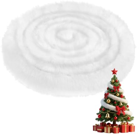 WEXFFU 32 Feet Weihnachts Kunstfell Band, Kunstfell Band, Kunstpelz BandTrim, Kunstpelz Fellstoff, Geeignet für Weihnachtsbaum Dekoration oder Kranz Schleifen Basteln Nähen, DIY-Handwerk (Weiß)