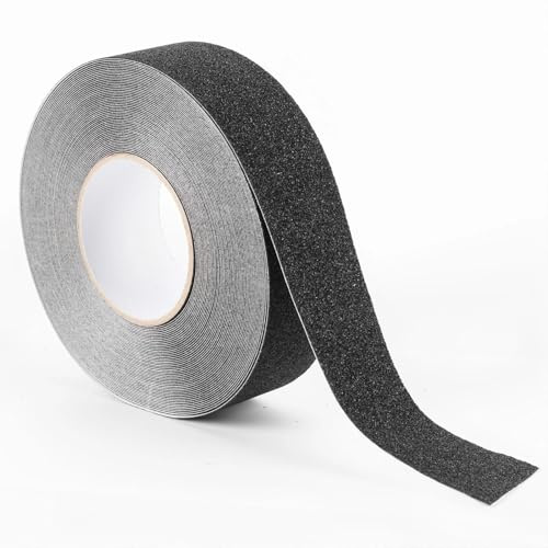 Dwitkul 50mm x 20m Antirutsch Klebeband Antirutschband Selbstklebend Anti Rutsch Streifen Treppen Rutschschutz Anti Slip Tape Schwarz Rutschfest Band für Bodenbelag Innen- und Außenbereich