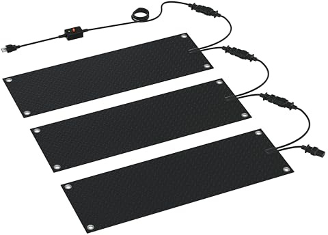 RELIANCER Schneeschmelzmatten, 25,4 x 76,2 cm, für den Außenbereich, beheizte Schneeschmelzmatte, rutschfeste Gummimatte für Winterschnee, elektrische Schnee- und Eisheizpads für Treppen, Gehwege