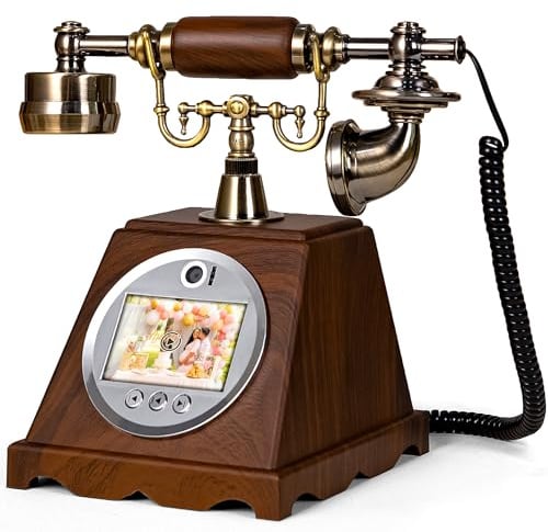 FiayaCom Video-Audio-Gästebuch, Hochzeitstelefon, personalisierte Video-Nachrichten, halten Sie Ihre besonderen Anlässe fest, ideal für eine Vielzahl von unvergesslichen Partyanlässen (Retro Brown)