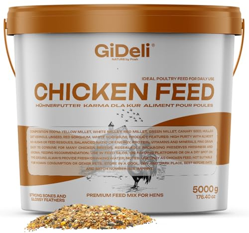 GiDeli Hühnerfutter 5 kg im Eimer - Legemehl Alleinfutter für Hühner - Geflügelkörnerfutter Für optimale Legeleistung & Eibildung - Beste Akzeptanz & besonders nährstoffreich - ohne Gentechnik