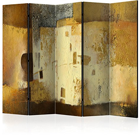 murando Raumteiler Abstrakt Foto Paravent 225x172 cm beidseitig auf Vlies-Leinwand Bedruckt Trennwand Spanische Wand Sichtschutz Raumtrenner braun beige grau f-A-0518-z-c