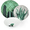 Excelsa Barrio de Cactus Servicio de Platos para 6 Personas, Porcelana, Verde y Gris, 18 artículos