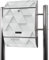 banjado® Standbriefkasten Edelstahl mit Zeitungsfach Motiv Weisse Dreiecke / Briefkasten mit Standfuß & Namensschild / Edelstahl Briefkasten freistehend - A4 Einwurf inkl. 2 Schlüssel