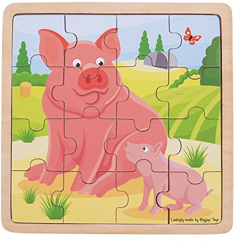 Bigjigs Toys Wooden Chunky Pig & Piglet Jigsaw Puzzle
