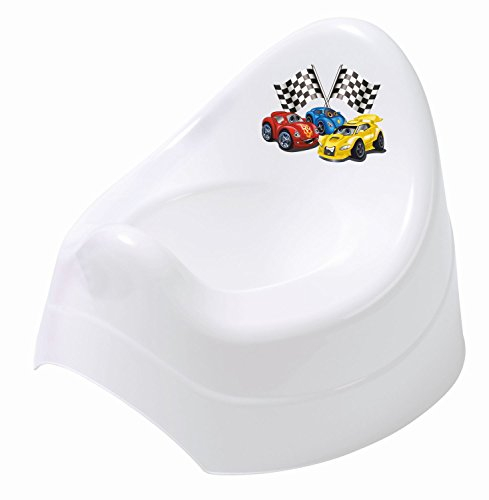 BIECO 11106500 - Kinder Töpfchen weiß, mit Cars Motiv Formula Race, ca. 28 x 28 x 22 cm, ab 8 Monate bis etwa 3 Jahre
