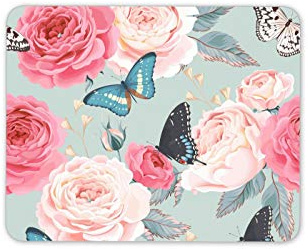 Destination Vinyl Ltd Pretty Floral Mouse Mat Pad - Butterfly Mum Nan Sister Pink Computer #14243