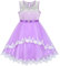 Sunny Fashion Vestito Bambina Fiore Viola Pizzo con Cintura Nozze Festa 4 Anni