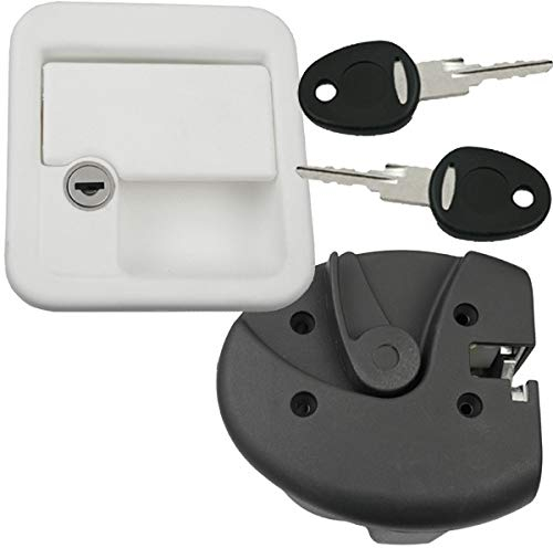 Serrure de porte pour caravane et camping-car - Système FF - Blanc