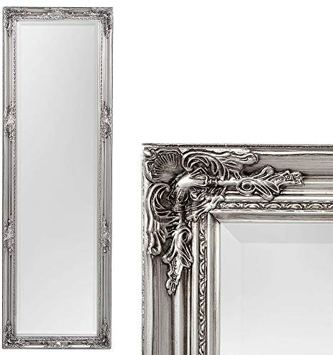 LEBENSwohnART Spiegel House barock Antik-Silber ca.170x55cm Wandspiegel Flurspiegel Badspiegel