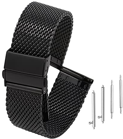 Adallor® Cinturino Orologio Acciaio 22mm 20mm 18mm, Intercambiabili Cinturino in Metallo per Orologio Uomo Donna con Perni, Cinturini Smartwatch Universali Watch Straps Sgancio Rapido