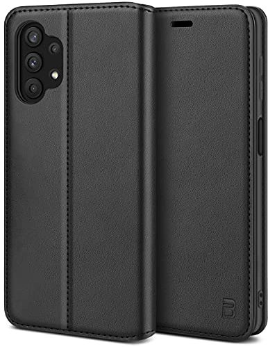 BEZ Handyhülle für Samsung A32 5G, Premium Tasche Kompatibel mit Samsung Galaxy A32 Hülle, Tasche Case Schutzhüllen aus Klappetui mit Kreditkartenhaltern, Ständer, Magnetverschluss, Schwarz