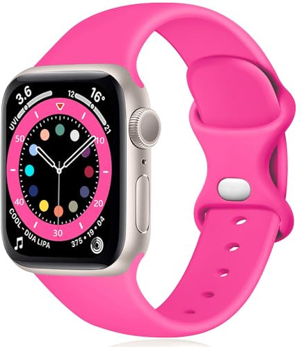 Epova Cinturino in Silicone Compatibile con Apple Watch 44mm 42mm 45mm 46mm 49mm, Cinturini di Ricambio per Apple Watch Ultra/Ultra 2/ iWatch SE Series 10 9 8 7 6 5 4 3 2 1, Rose Red, Grande