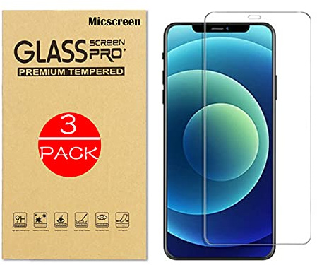 MICSCREEN - Protector de pantalla de cristal templado para iPhone 11 y iPhone XR de 6,1 pulgadas, 3 unidades