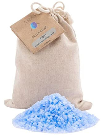 AMAS Sali da bagno RILASSANTI ai FIORI DI IBISCO - 100% Naturali, Vegan e Plastic Free - 100% Fatti a mano in Italia - 350g (10 utilizzi) Aromaterapia