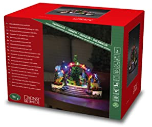 Konstsmide LED Szenerie Weihnachtszoo, mit Musik, 19 Dioden, 4,5V Innentrafo/batteriebetrieben, schwarzes Kabel - 4237-000, Bunt