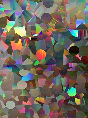 Rainbow Symphony- Rainbow Suncatcher Window Film, Confetti Patterned Window Clings, 12 X 18 Panel, Made in USA