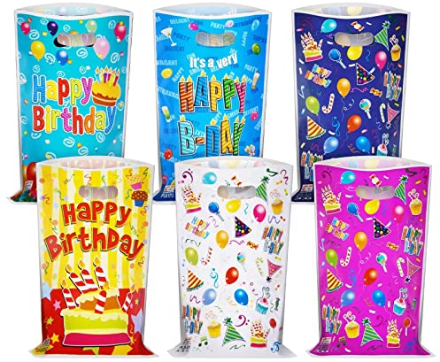 Flintronic 30 Stück Geschenktüten, Geburtstagstüten Kindergeburtstag Gastgeschenke, Cookie Partytüten, mitgebsel kindergeburtstag für Mädchen Jungen