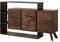 MASSIVMOEBEL24.DE | City Kommode aus Massivholz inkl. LED-Beleuchtung #05 | aus Akazienholz/Altholz - Braun lackiert | 175 x 40 x 100 cm | 4 Fächer + 3 Türen | Sideboard