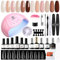 Modelones Gel Nail Polish Set - 6 Nude & Brown Colors, 48W Nail Lamp, No Wipe Base & Top Coat, 15 ml