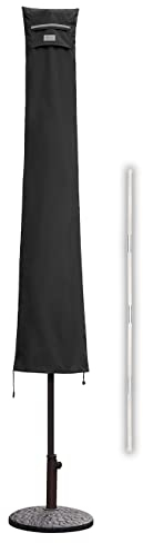 Sekey Housse de Protection Ultra-Résistante pour Parasol Déporté -190cm x 30/50cm - Tissu Oxford 600D Imperméable Anti-UV avec Tige de Montage et Aérations
