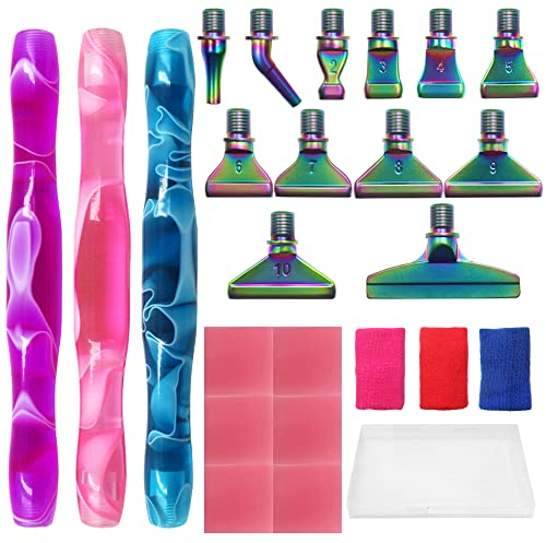 24 Stück Diamond Painting Zubehör Stift, SENHAI Diamond Painting Stift, bunte Metallspitzen, Schraubgewindespitzen,Werkzeuge für DIY-Malerei