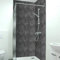 DRUCK-EXPERT Premium Duschrückwand 0,4 mm selbstklebendes Hart-PVC, Größe:3 x B 103 x H 240 cm Hochformat, Muster:Schieferstruktur Anthrazit